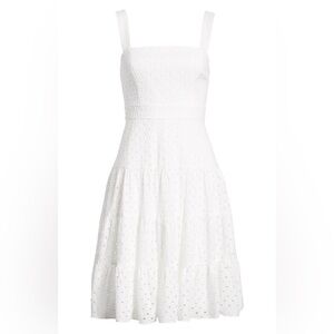 1901 white eyelet fit and flair tiered sundress size 0